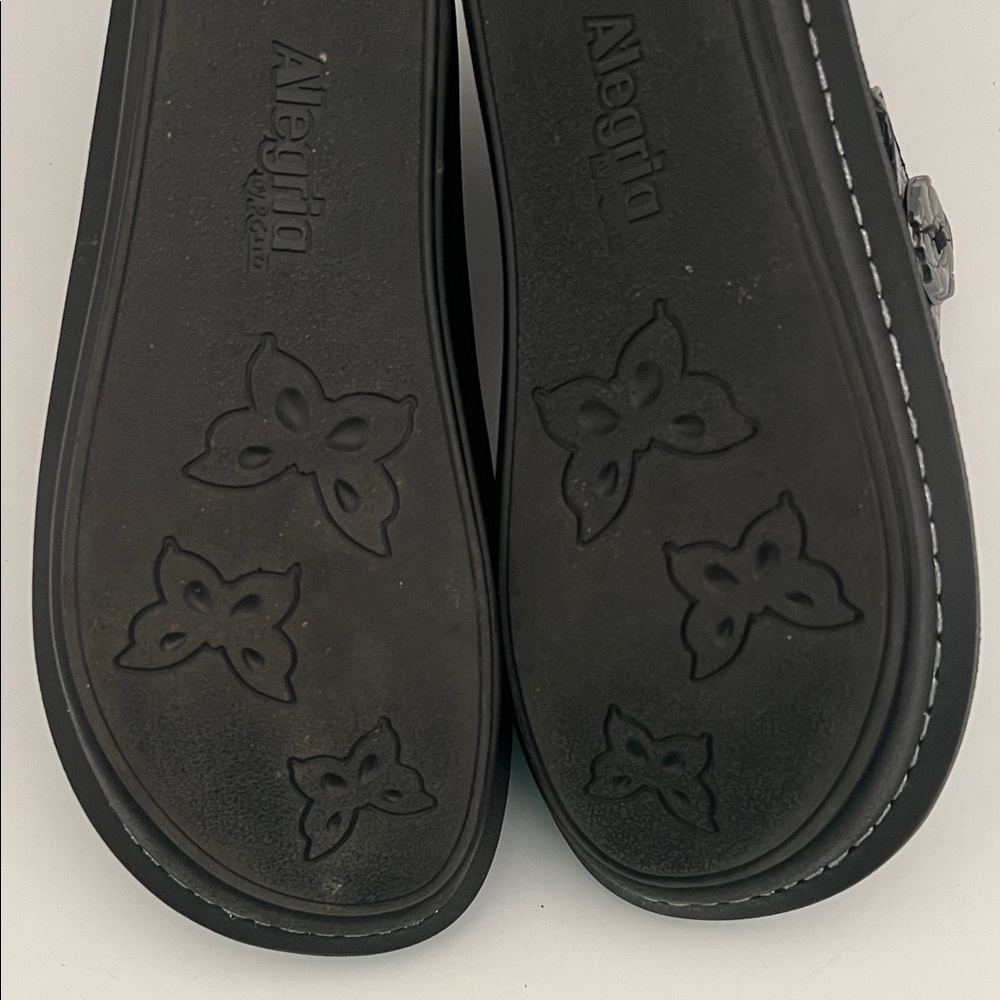 Alegria Black Etched Paloma Mary Jane Shoes Size 38 - Picture 6 of 16